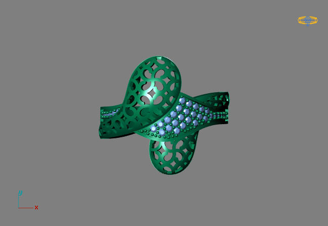 STL 3DM Women Ring Womens Ring Diamonds With Stone Model 3D print model_4