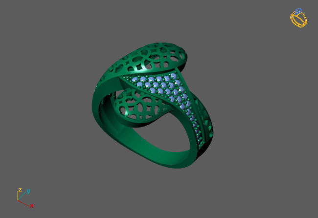STL 3DM Women Ring Womens Ring Diamonds With Stone Model 3D print model_3