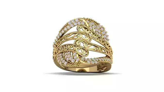 STL 3DM Women Ring Womens Ring Diamonds With Stone Model