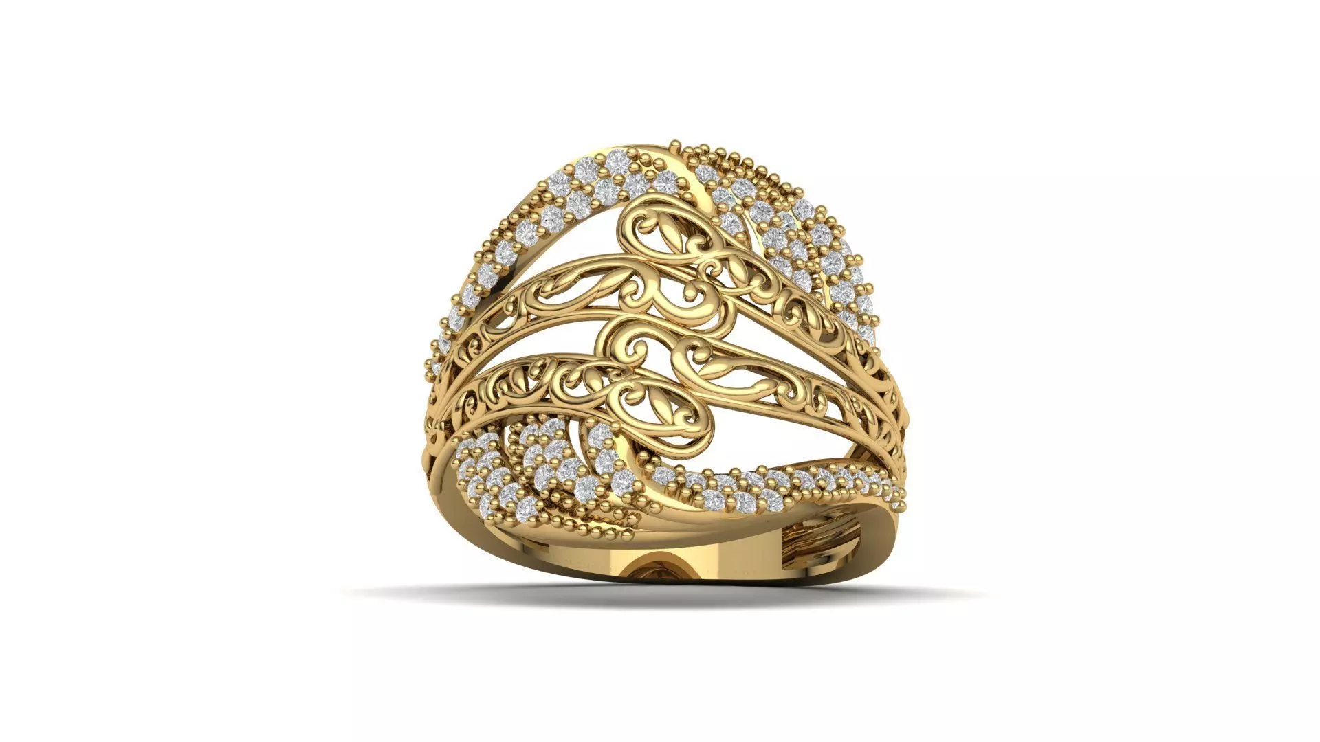 STL 3DM Women Ring Womens Ring Diamonds With Stone Model 3D print model_0