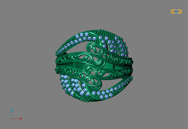 STL 3DM Women Ring Womens Ring Diamonds With Stone Model 3D print model_4