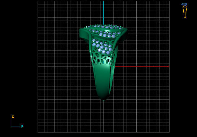 STL 3DM Women Ring Womens Ring Diamonds With Stone Model 3D print model_6