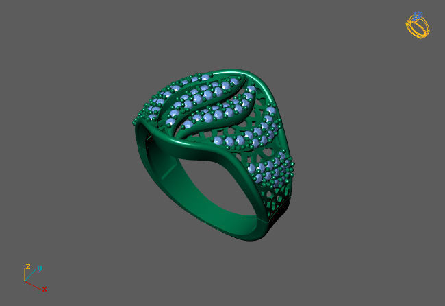 STL 3DM Women Ring Womens Ring Diamonds With Stone Model 3D print model_3