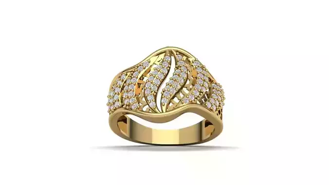 STL 3DM Women Ring Womens Ring Diamonds With Stone Model