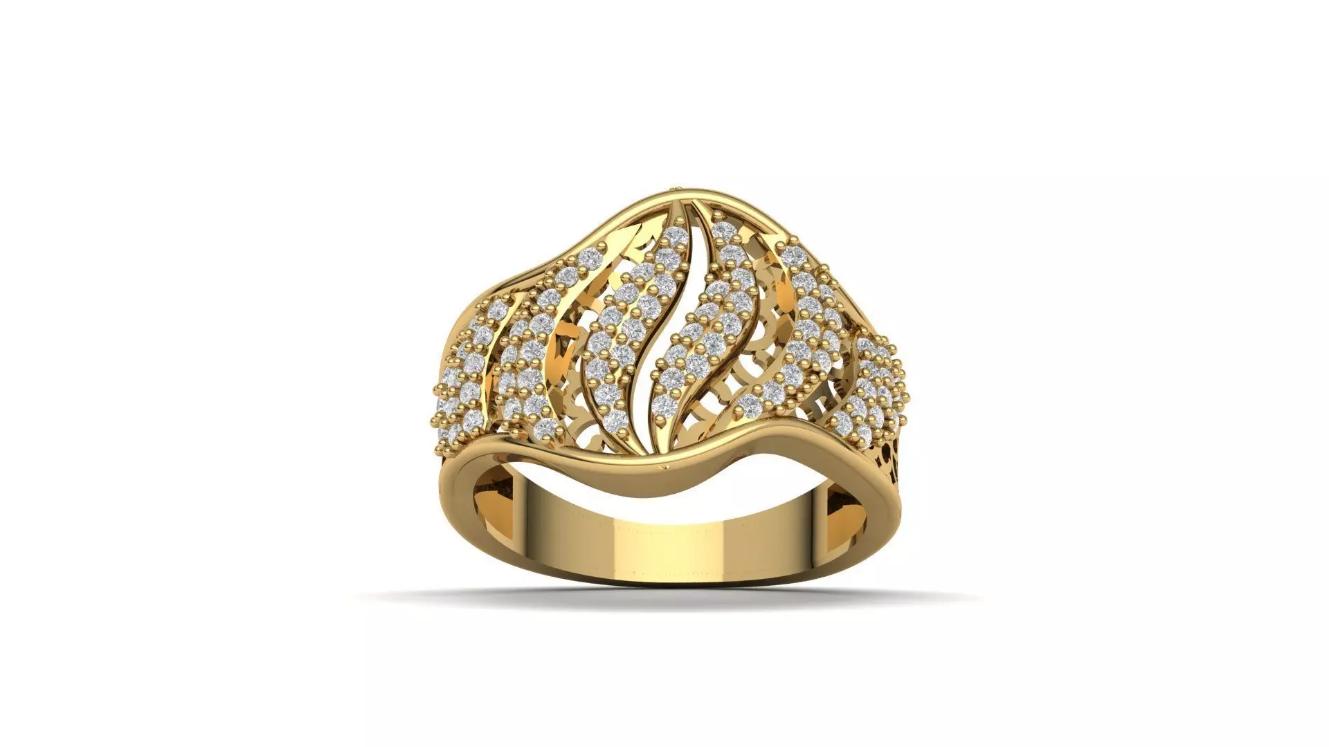 STL 3DM Women Ring Womens Ring Diamonds With Stone Model 3D print model_0