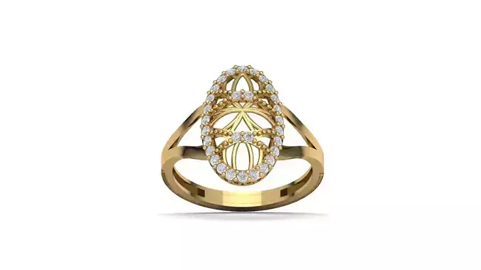 STL 3DM Women Ring Womens Ring Diamonds With Stone Model