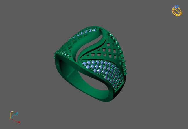 STL 3DM Women Ring Womens Ring Diamonds With Stone Model 3D print model_3