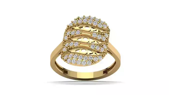 STL 3DM Women Ring Womens Ring Diamonds With Stone Model