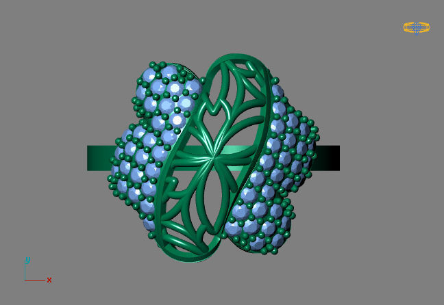 STL 3DM Women Ring Womens Ring Diamonds With Stone Model 3D print model_4