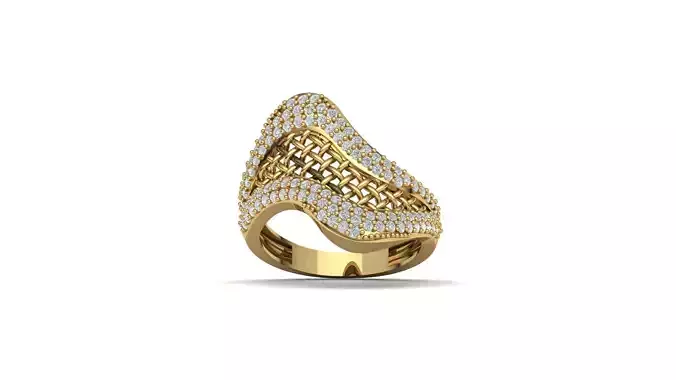 STL 3DM Women Ring Womens Ring Diamonds With Stone Model