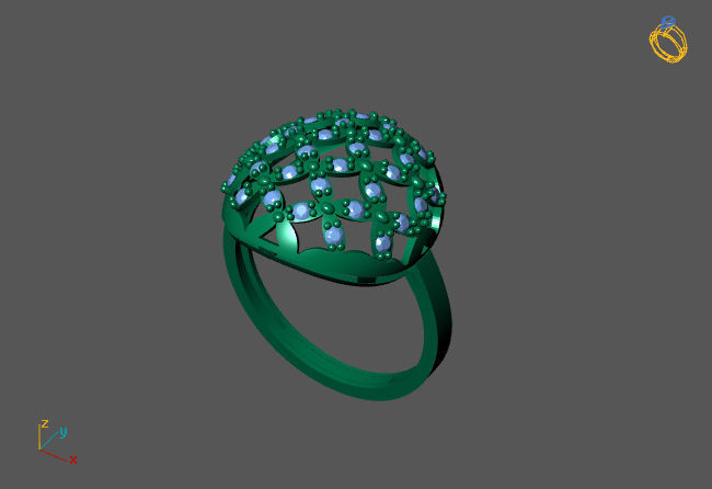 STL 3DM Women Ring Womens Ring Diamonds With Stone Model 3D print model_3