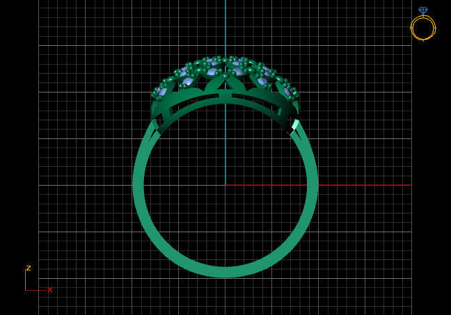 STL 3DM Women Ring Womens Ring Diamonds With Stone Model 3D print model_5