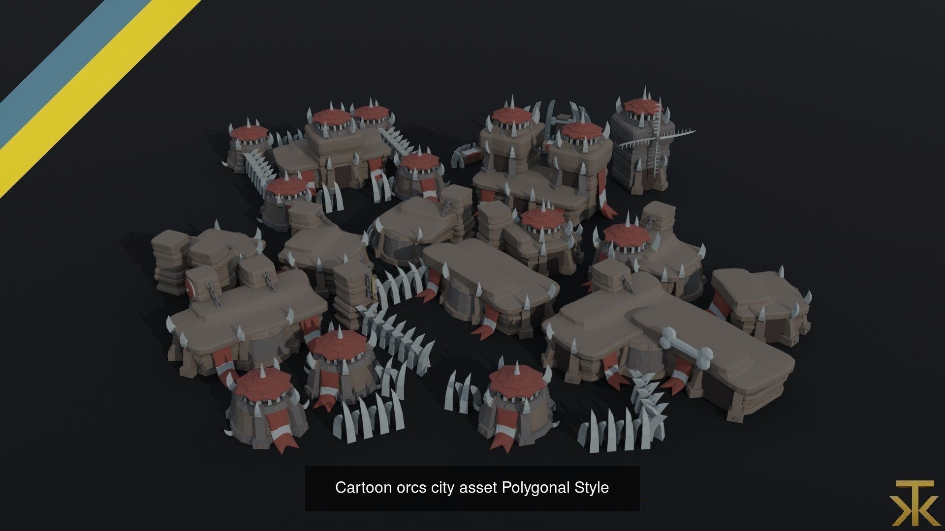 Cartoon fantasy citys asset Polygonal Style 3D Model Collection_4