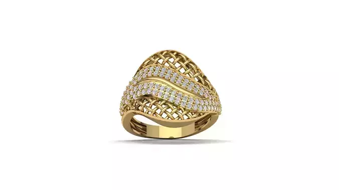 STL 3DM Women Ring Womens Ring Diamonds With Stone Model