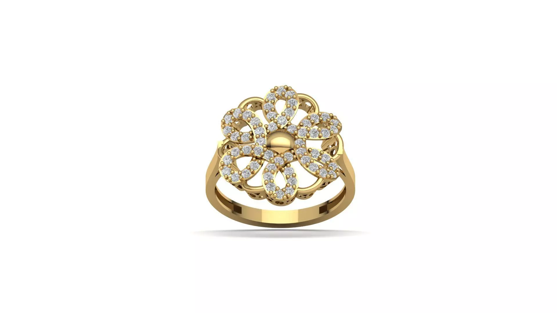 STL 3DM Women Ring Womens Ring Diamonds With Stone Model 3D print model_0