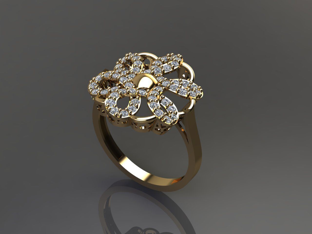 STL 3DM Women Ring Womens Ring Diamonds With Stone Model 3D print model_2