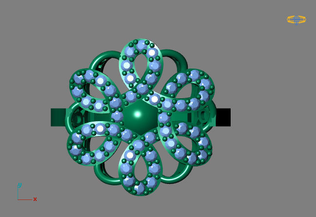 STL 3DM Women Ring Womens Ring Diamonds With Stone Model 3D print model_4