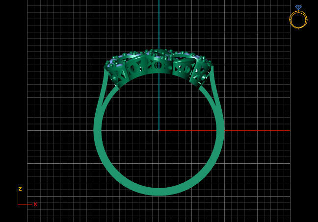 STL 3DM Women Ring Womens Ring Diamonds With Stone Model 3D print model_5