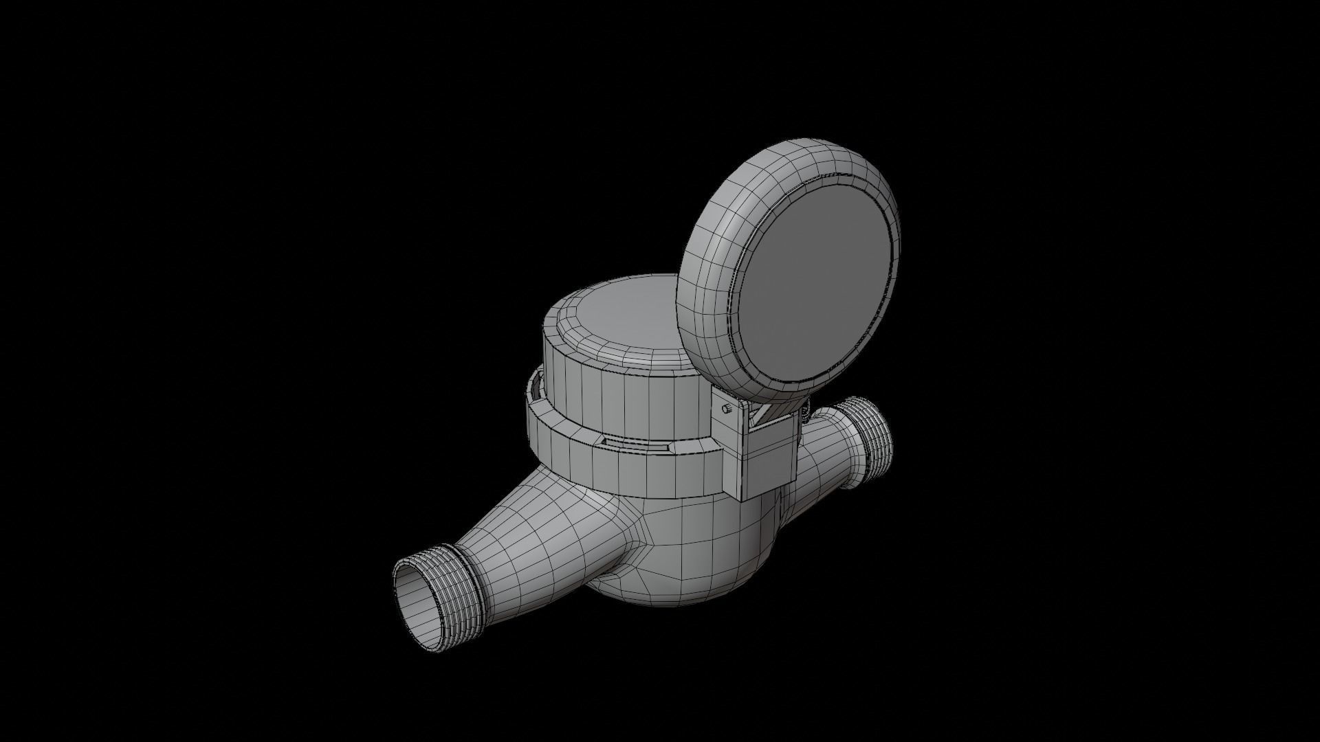 Water Meter Low-poly 3D model_16