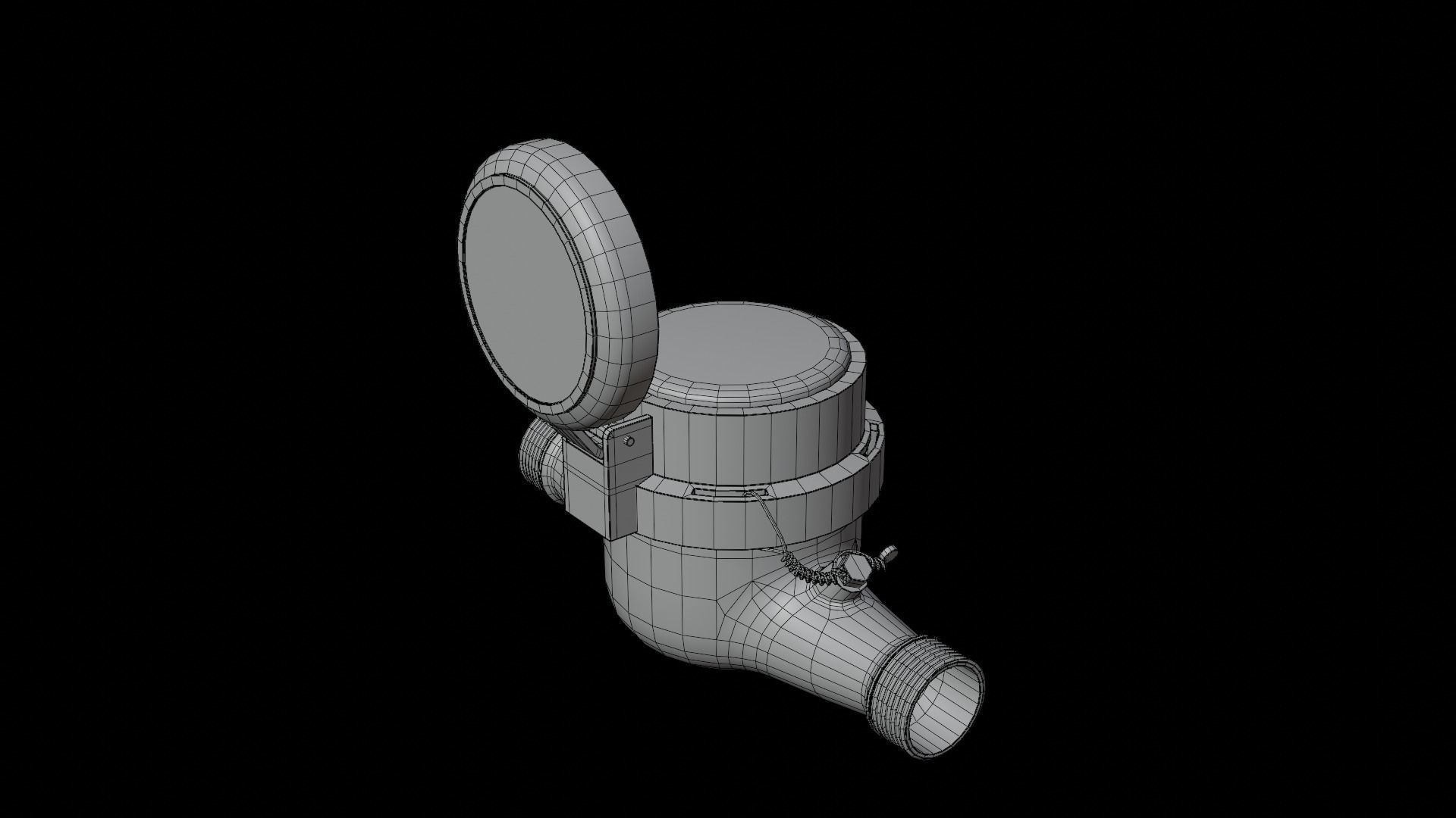 Water Meter Low-poly 3D model_17