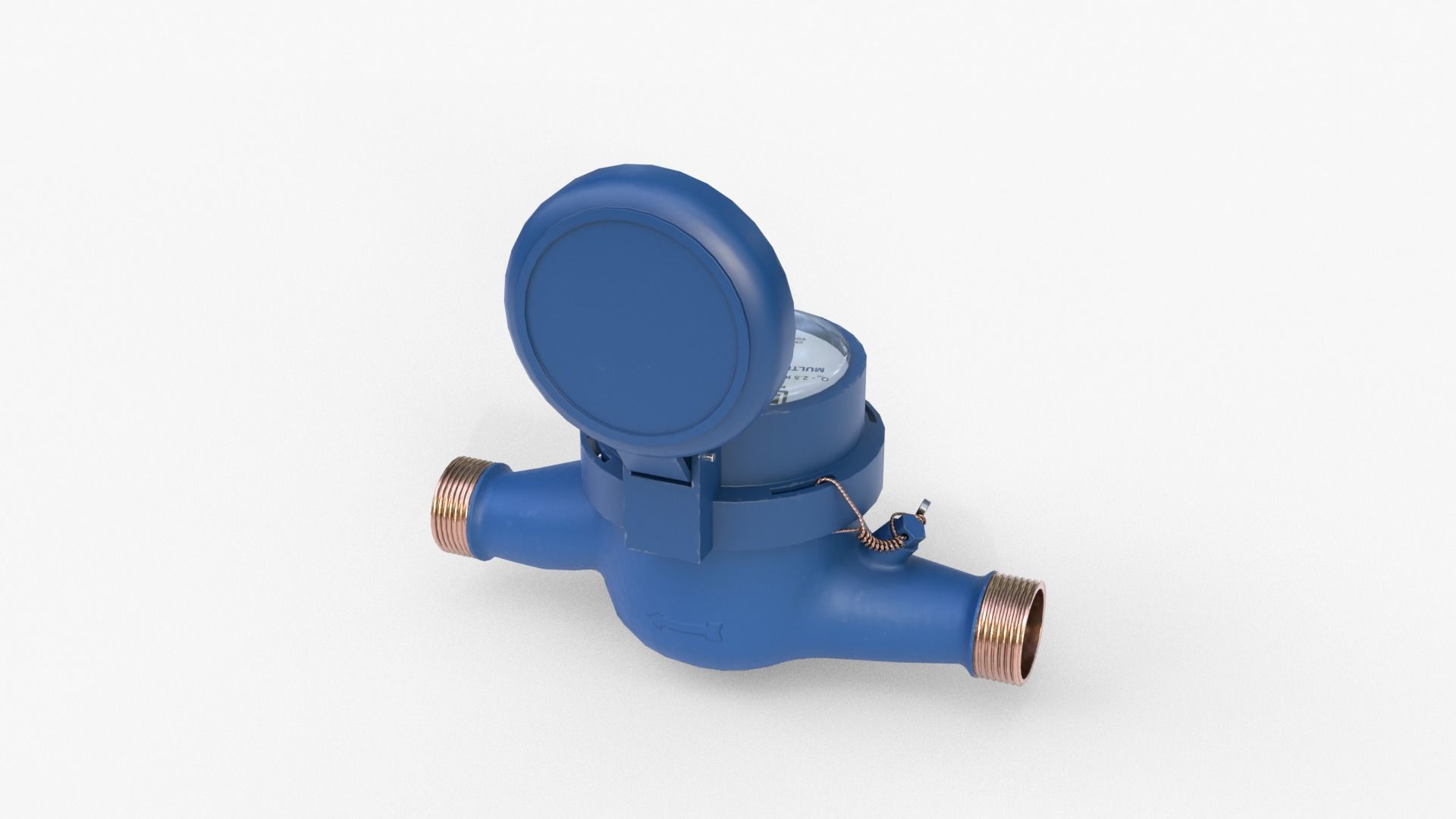 Water Meter Low-poly 3D model_9
