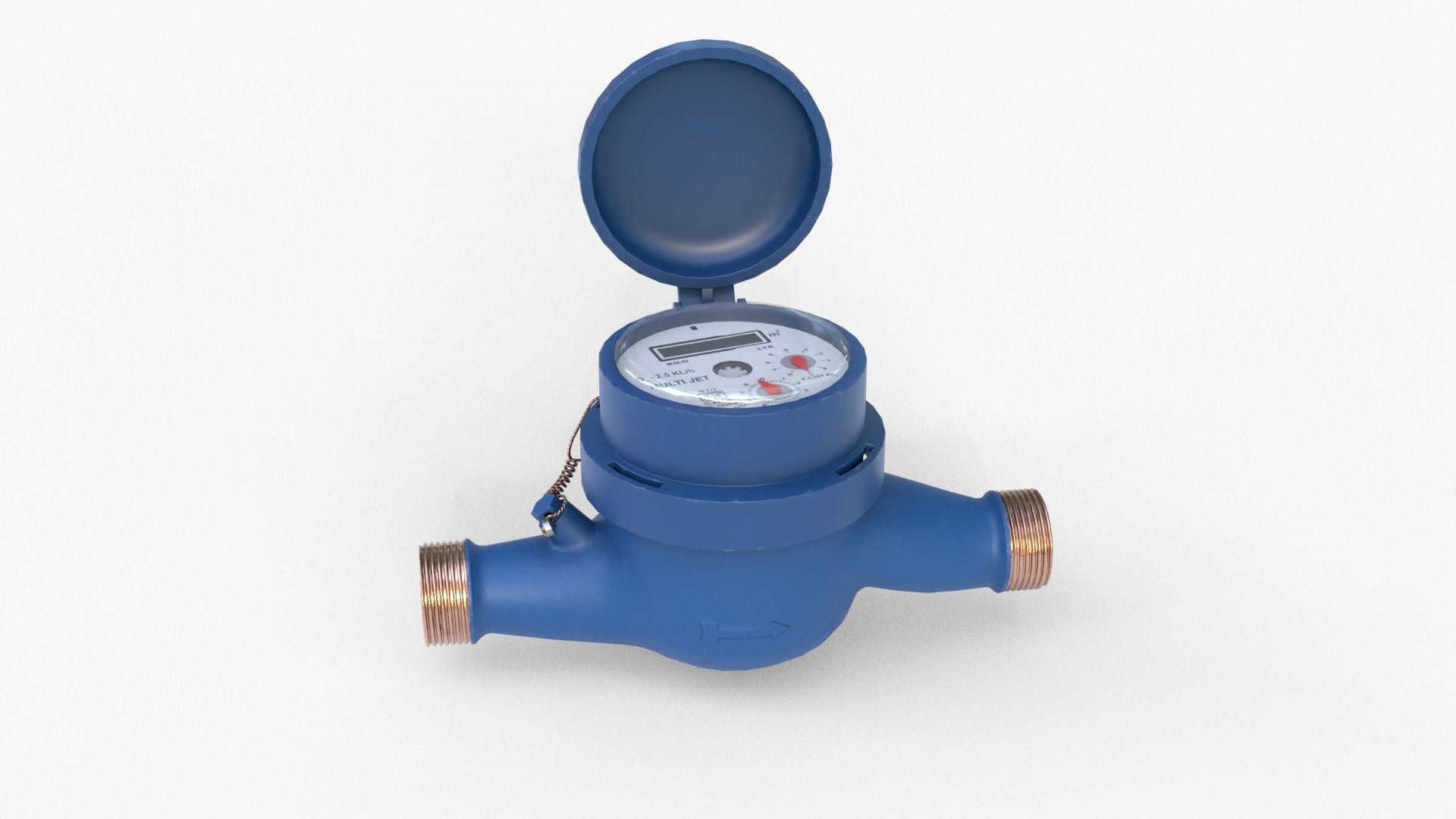 Water Meter Low-poly 3D model_2