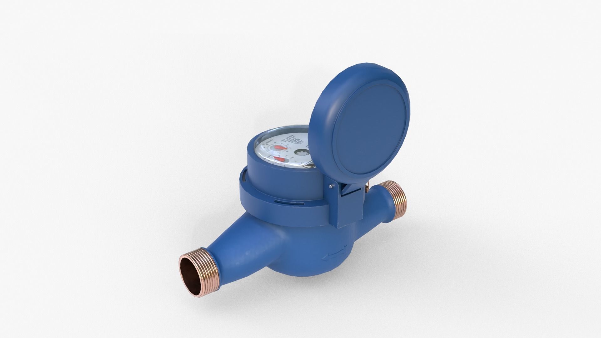 Water Meter Low-poly 3D model_7
