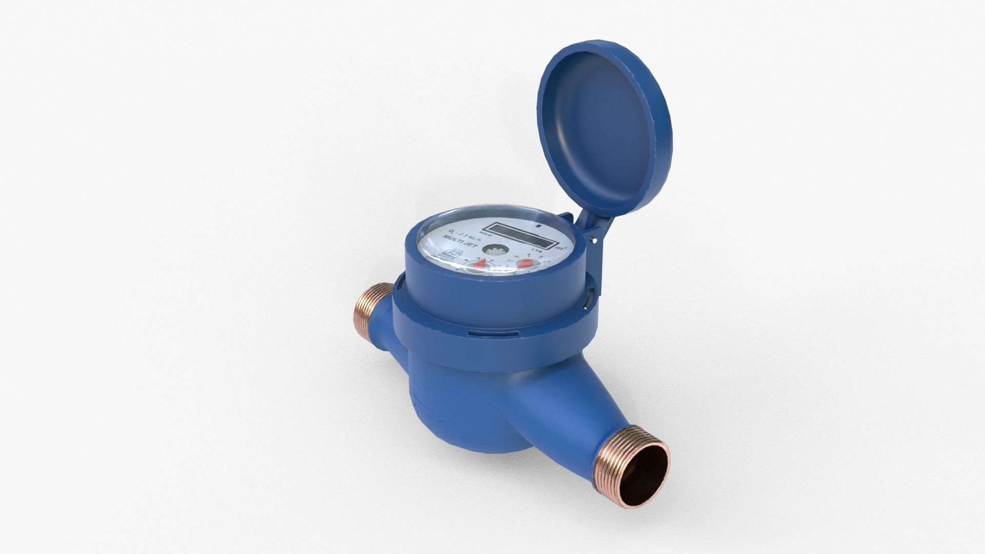 Water Meter Low-poly 3D model_4