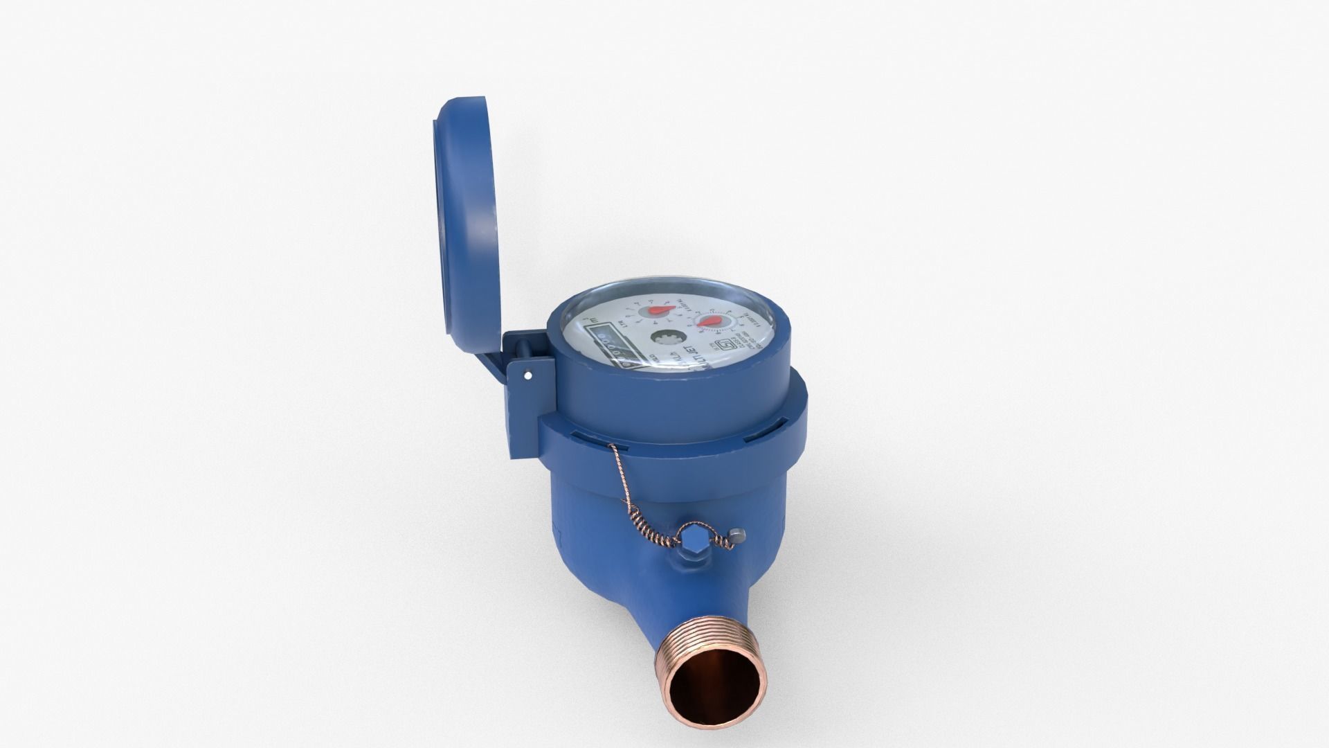 Water Meter Low-poly 3D model_11