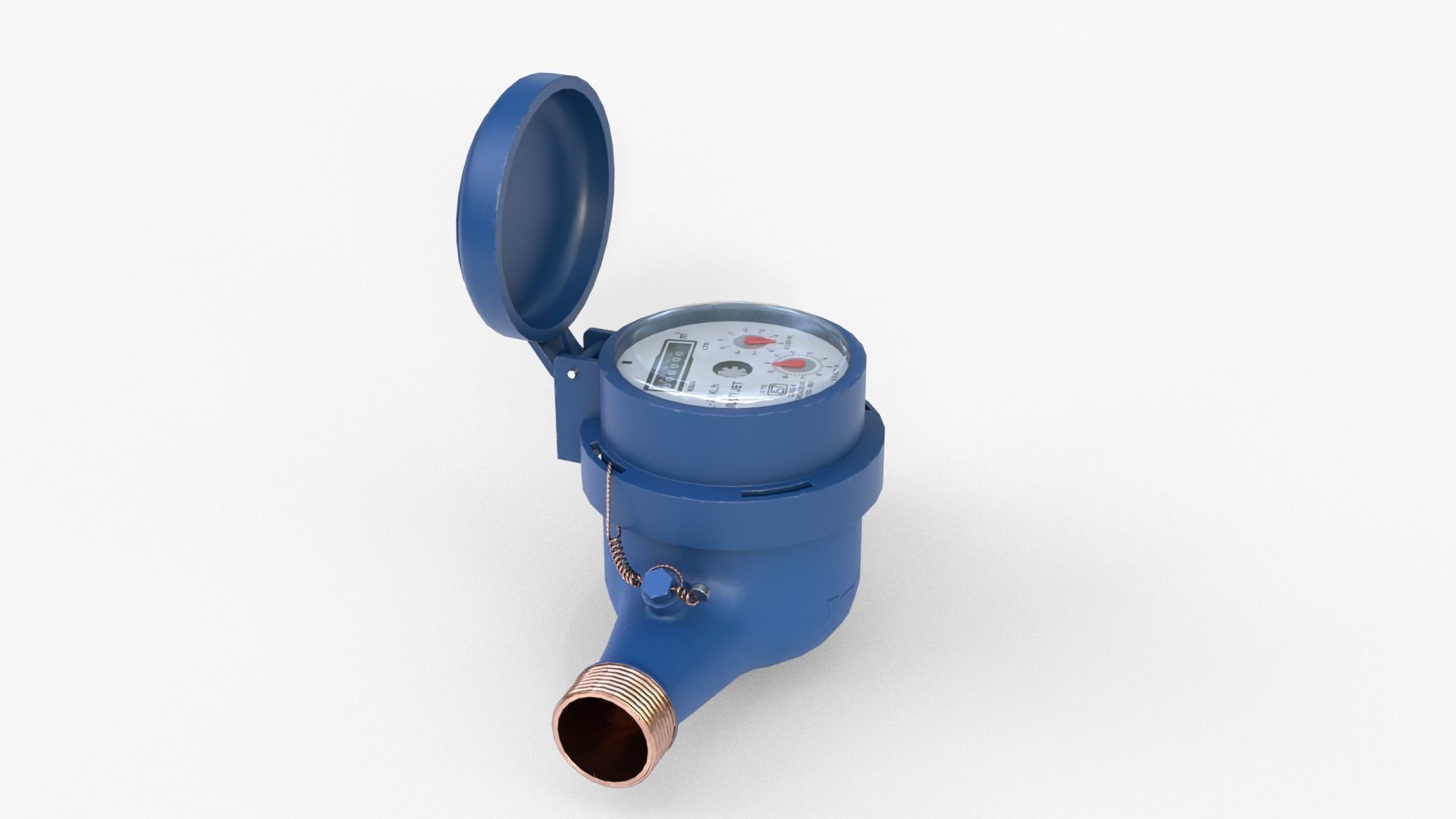 Water Meter Low-poly 3D model_12