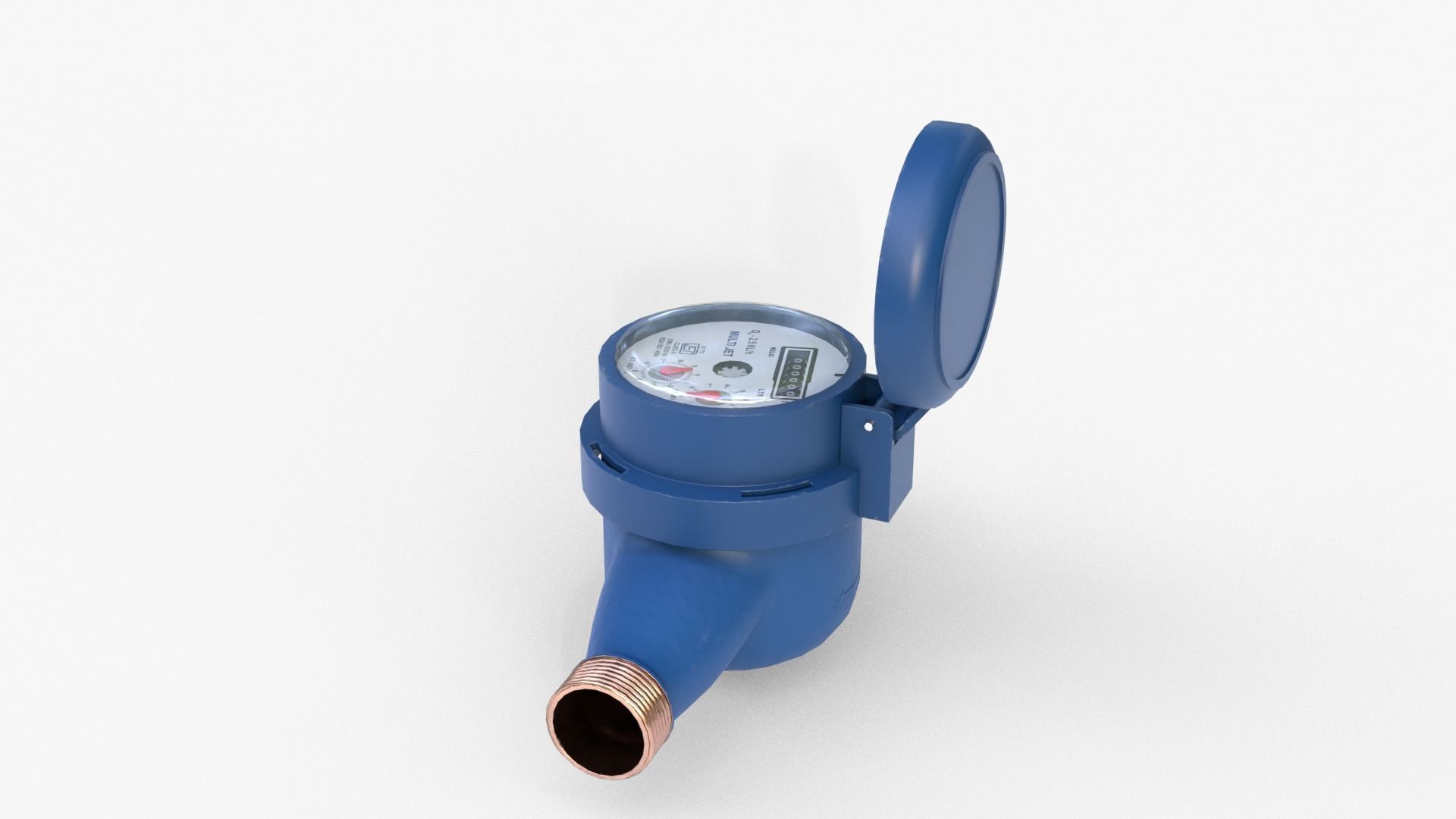Water Meter Low-poly 3D model_6