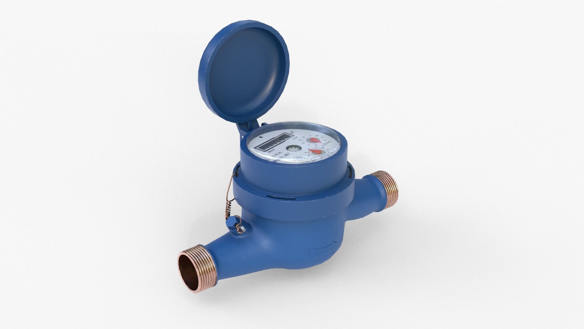 Water Meter Low-poly 3D model_1
