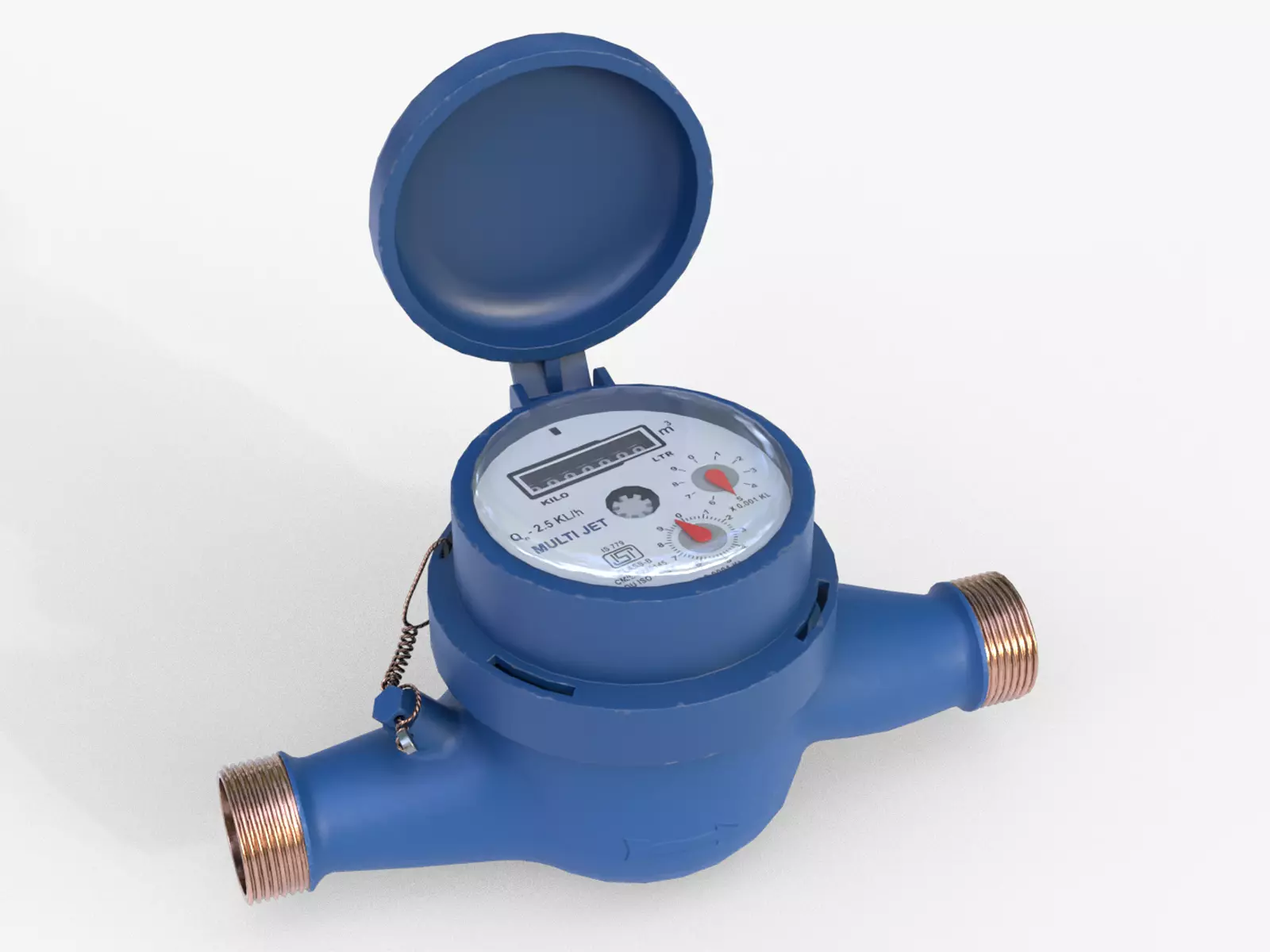 Water Meter Low-poly 3D model_0