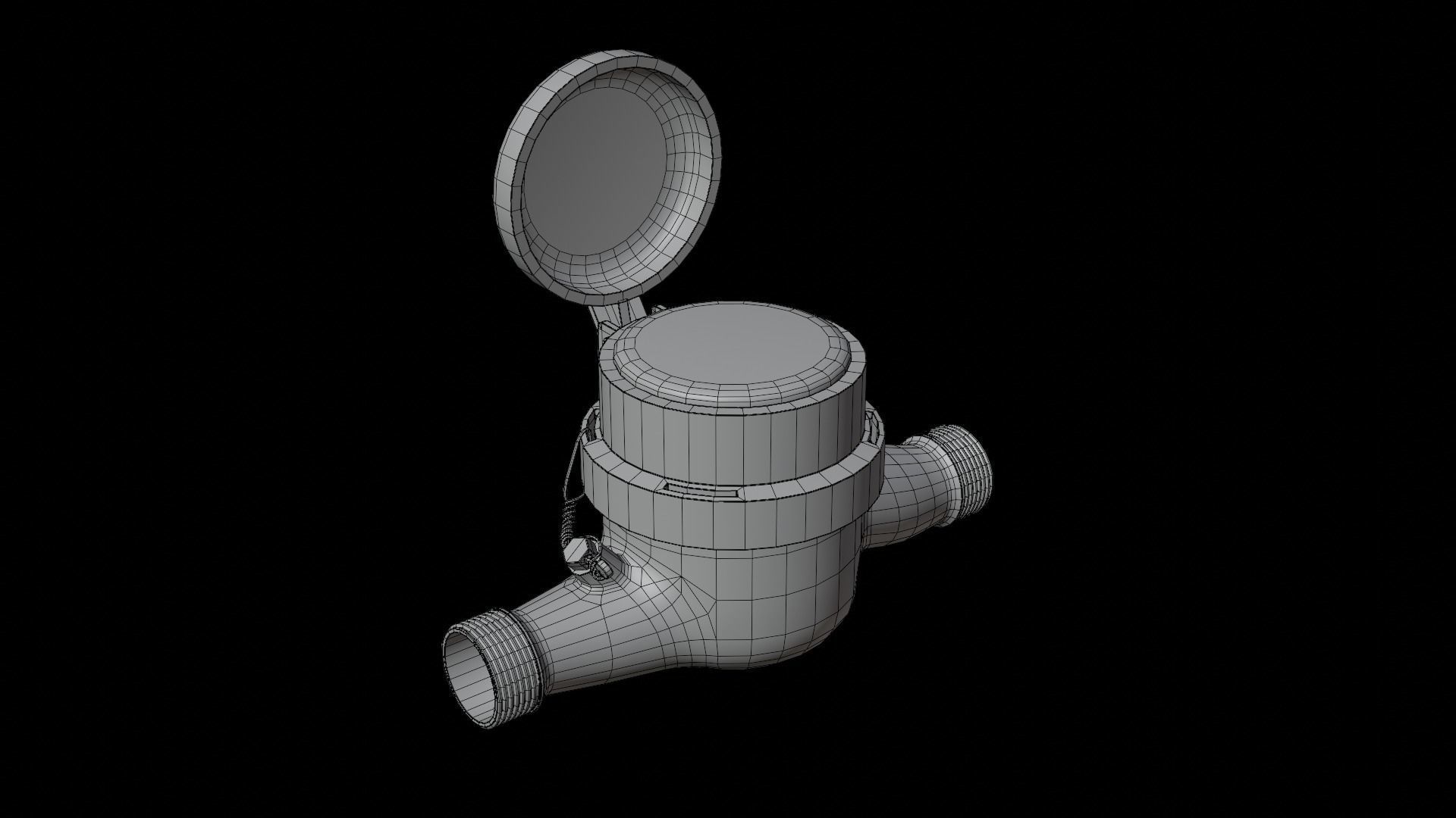 Water Meter Low-poly 3D model_14