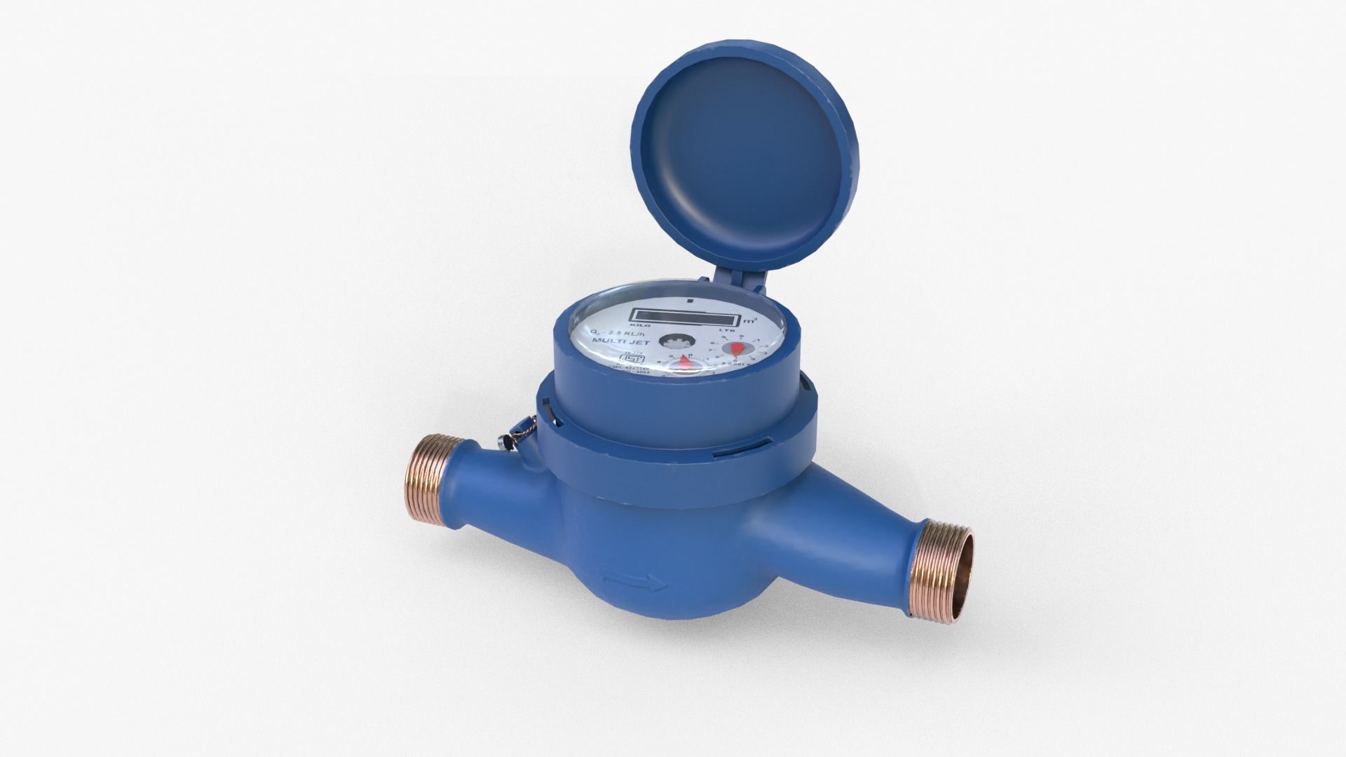 Water Meter Low-poly 3D model_3