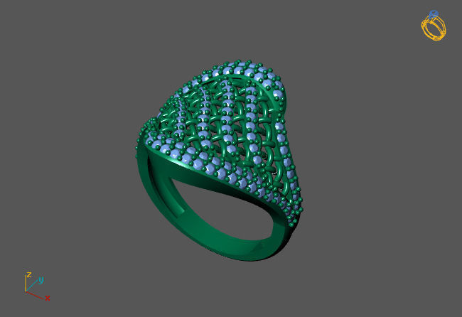 STL 3DM Women Ring Womens Ring Diamonds With Stone Model 3D print model_3