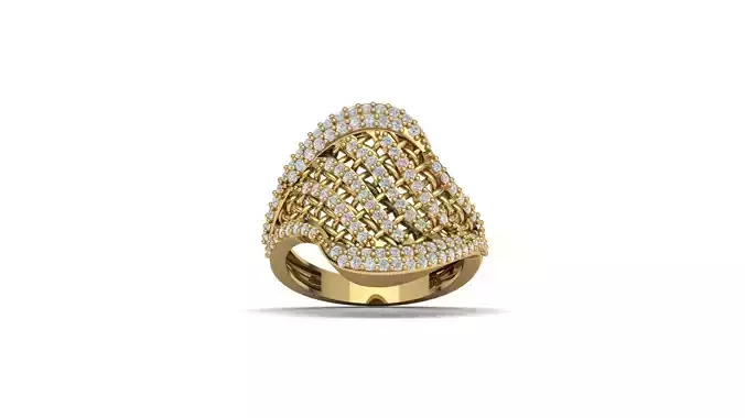 STL 3DM Women Ring Womens Ring Diamonds With Stone Model