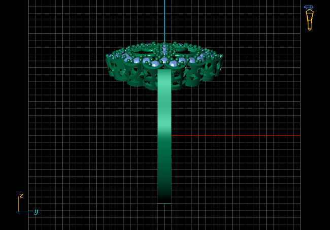 STL 3DM Women Ring Womens Ring Diamonds With Stone Model 3D print model_6