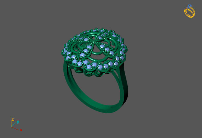 STL 3DM Women Ring Womens Ring Diamonds With Stone Model 3D print model_3