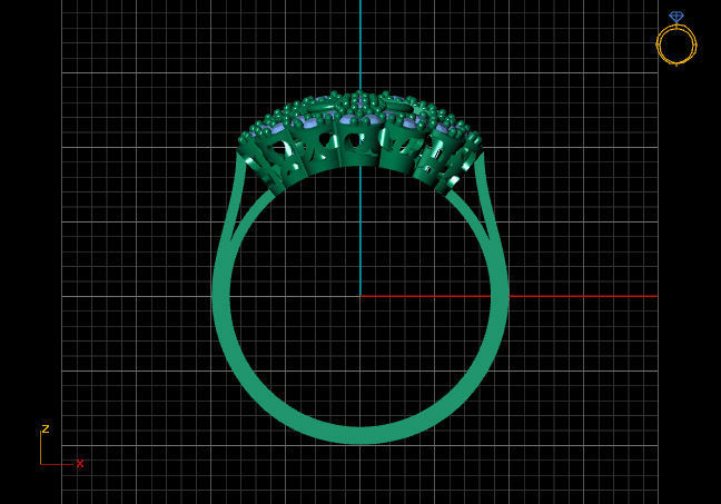 STL 3DM Women Ring Womens Ring Diamonds With Stone Model 3D print model_5