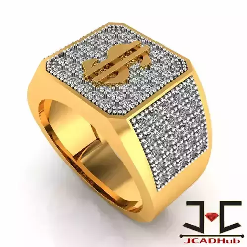 0188 - Dollar Logo Gents Ring