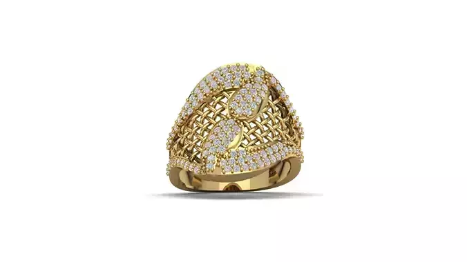 STL 3DM Women Ring Womens Ring Diamonds With Stone Model