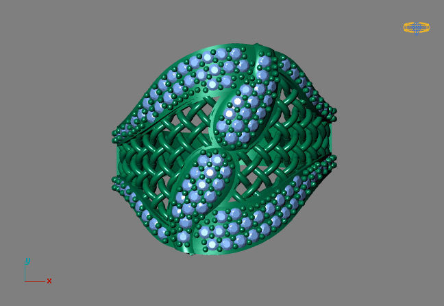 STL 3DM Women Ring Womens Ring Diamonds With Stone Model 3D print model_4