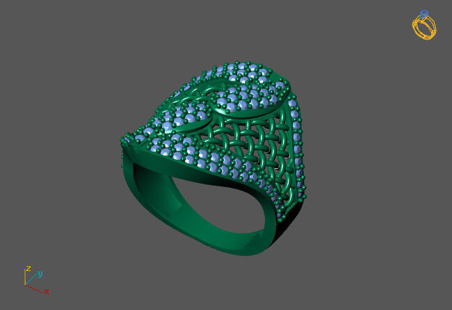 STL 3DM Women Ring Womens Ring Diamonds With Stone Model 3D print model_3