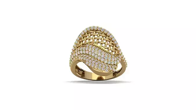 STL 3DM Women Ring Womens Ring Diamonds With Stone Model