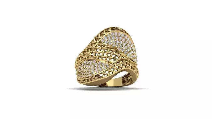 STL 3DM Women Ring Womens Ring Diamonds With Stone Model