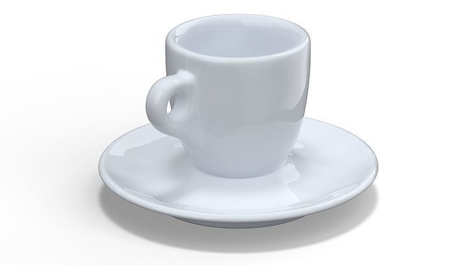 Coffee Cup with Saucer White 3D model