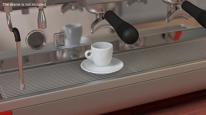 Coffee Cup with Saucer White 3D model 3