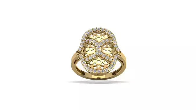 STL 3DM Women Ring Womens Ring Diamonds With Stone Model
