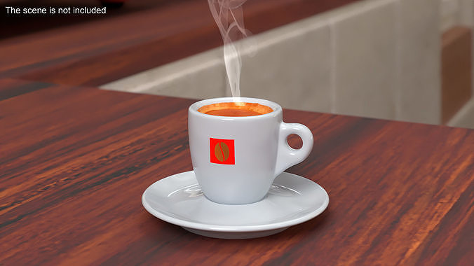 Traditional Espresso Coffee Cup 3D model 2